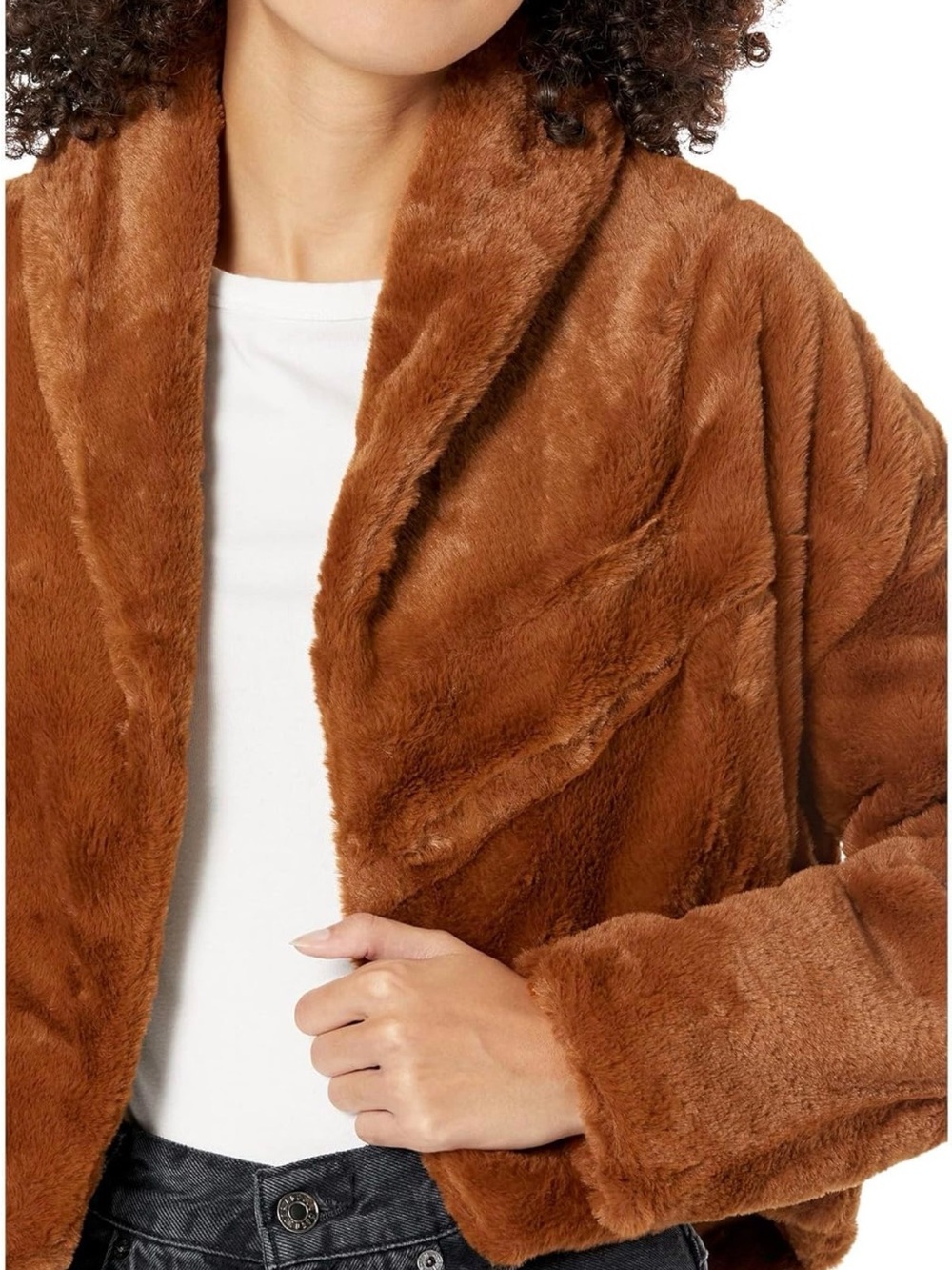 Blank NYC faux Fur Cropped Jacket in Color Eye Candy size Large